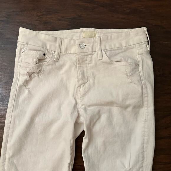 MOTHER white the Looker distressed skinny jeans size 27 - Picture 3 of 15